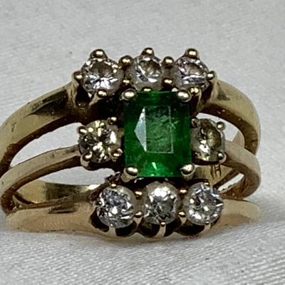 14k Diamond & Gemstone Ring