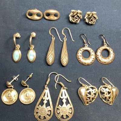 Sterling Silver Earrings 8 Pair