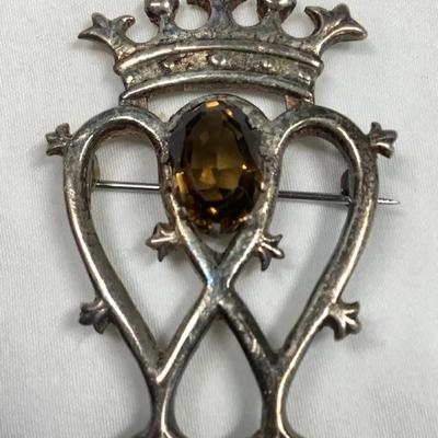 Sterling & Citrine Brooch 