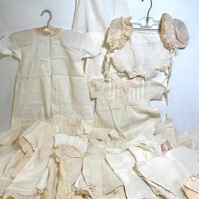 Vintage Baby Clothes, Slip Dresses, Bonnets And Bloomers, 27pcs 