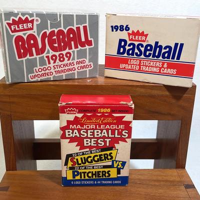 Fleer 1980s Baseball Cards In Original Boxes, 1989 Sealed, 3 Sets
