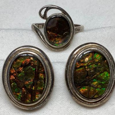 Sterling Silver Ring & Earrings 