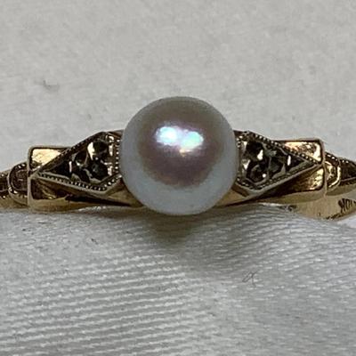 10k Pearl Ring