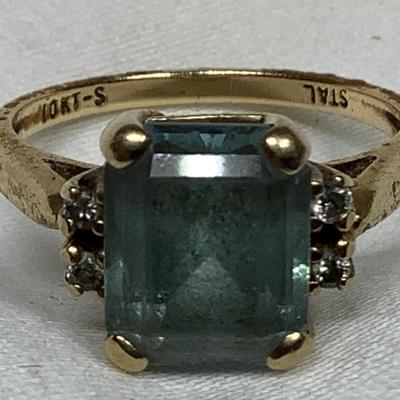 Stal 10k Gold Diamond & Gemstone Ring