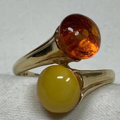 14k Amber Ring