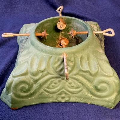 Enamel Cast Iron Solid Christmas Tree Stand, Vintage