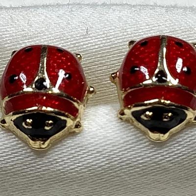 14k Ladybug Stud Earrings