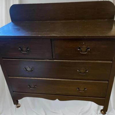 Solid Wood Dresser On Wheels For Kitchen Storage 