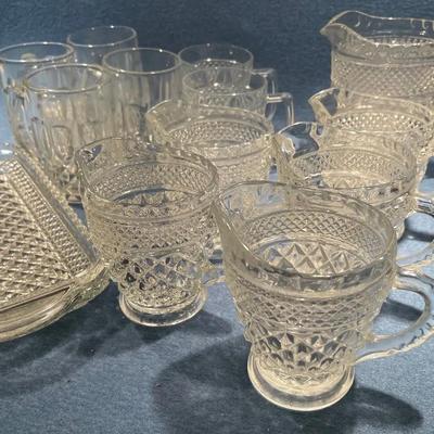 Glass Mugs Anchor Hocking Pitchers Jar And Butter Dish