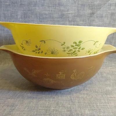 Pyrex 4Qt Cinderella Bowls; Shenandoah And Early American