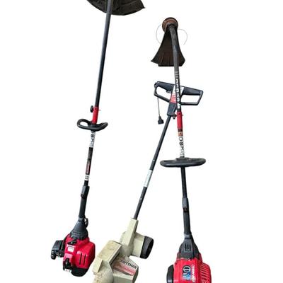Two Gas Trimmers and One Electric Edger