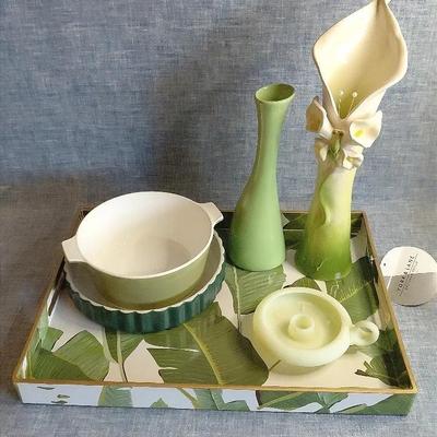 Green Nature Motif Serving Collection 