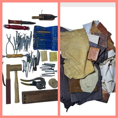 Leather Working Tools & Scrap Leather