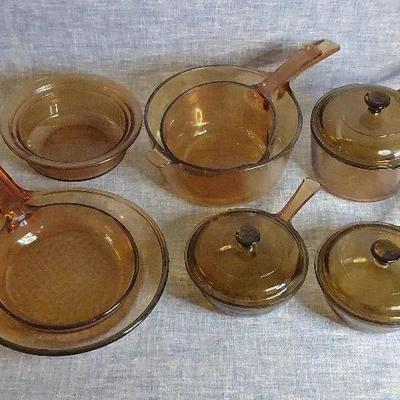 Vintage Visions Amber Corningware 