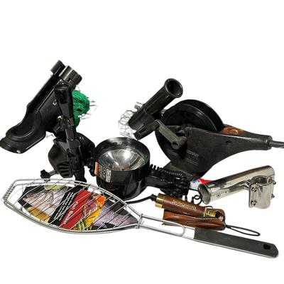 Fishing Supplies: Scopes, Trolling Reel, Rod Holders, Nets, Spotlight