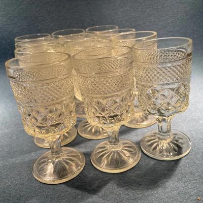 12 Claret Glasses Wexford Waffle By Anchor Hocking