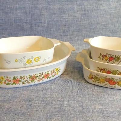 Corningware Floral Bouquet, Indian Summer + Spice Of Life