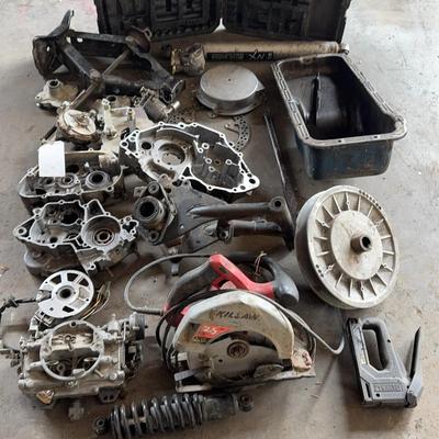 Assorted Motorcycle Parts with Bonus Tools (Pile 1)