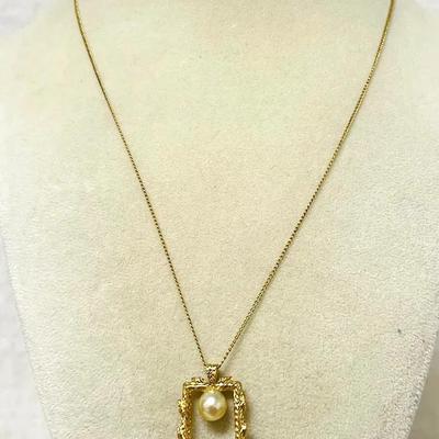1/20 12K Gold and Pearl Necklace