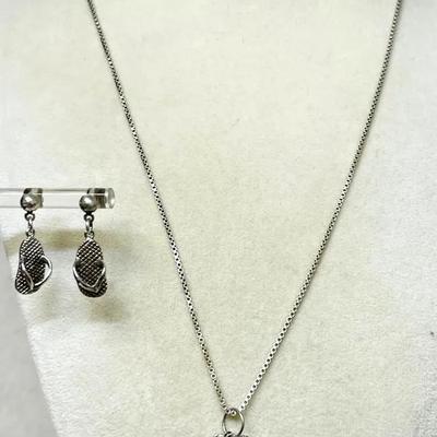 Sterling Silver Flip-Flop Jewelry Set