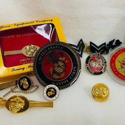 Vintage USMC Lapel Pins, Service Awards and More