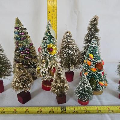 Set Of Vintage Bottle Brush Trees