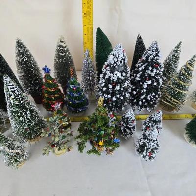 Large Assorted bottle brush Christmas trees & Vintage Trees 
