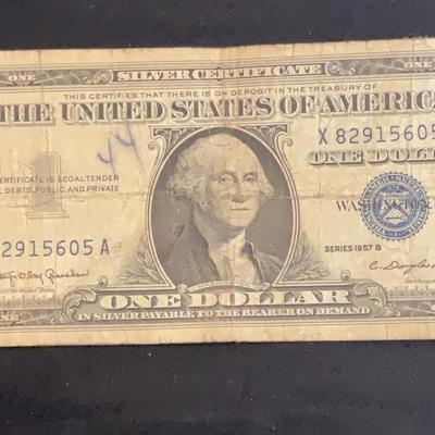 1957 – One Dollar Silver Certificate Series B 