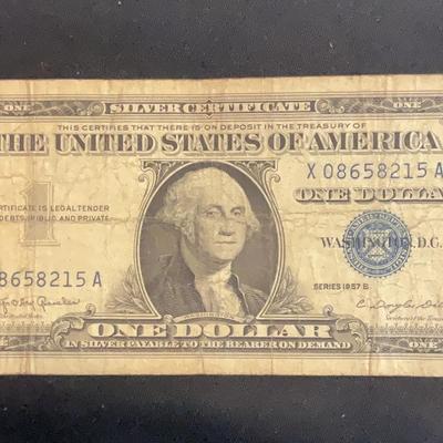 1957 – One Dollar Silver Certificate Series B 