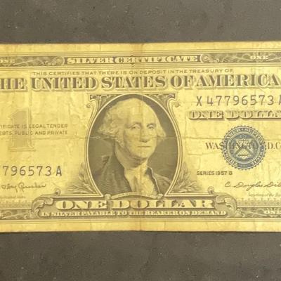 1957 – One Dollar Silver Certificate Series B 