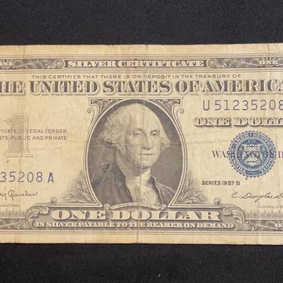 1957 – One Dollar Silver Certificate Series B 