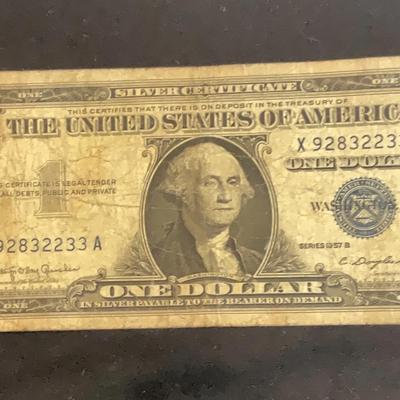 1957 – One Dollar Silver Certificate Series B 