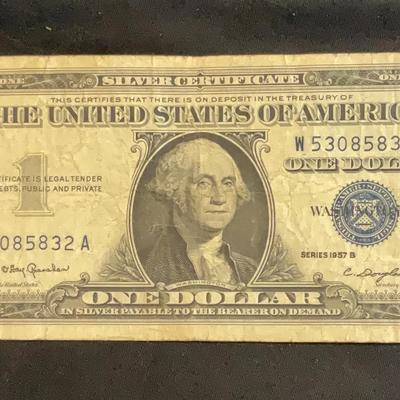 1957 – One Dollar Silver Certificate Series B 