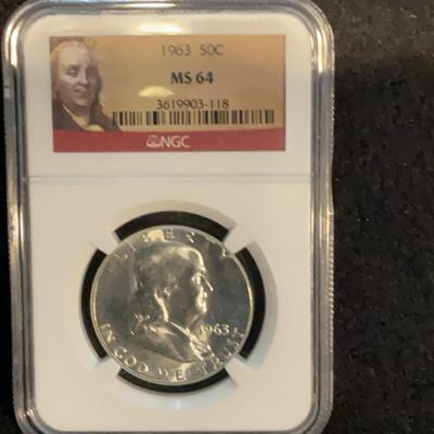 1963 50c MS 64- NGC