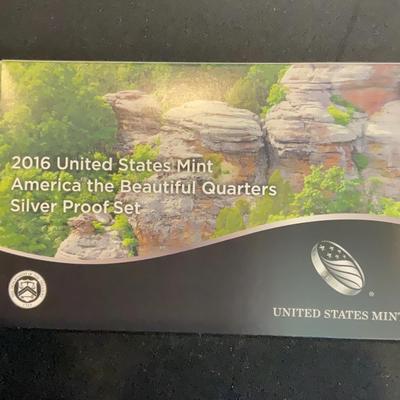 2016 – United States Mint America The Beautiful Quarters Silver Proof Set 
