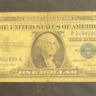 1957 – One Dollar Silver Certificate Series B 