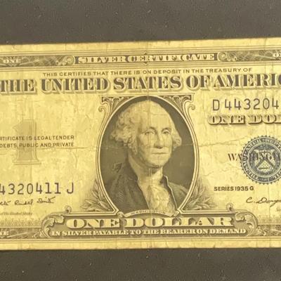1935 – One Dollar Silver Certificate Series G ￼