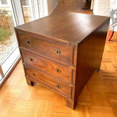 Sale Photo Thumbnail #76: Drexel Heritage Campaign style 3 dr. chest.