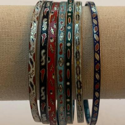 Sale Photo Thumbnail #121: Cloisonne bangle bracelets