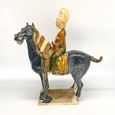 Sale Photo Thumbnail #19: Chinese Tang style glazed pottery horse
