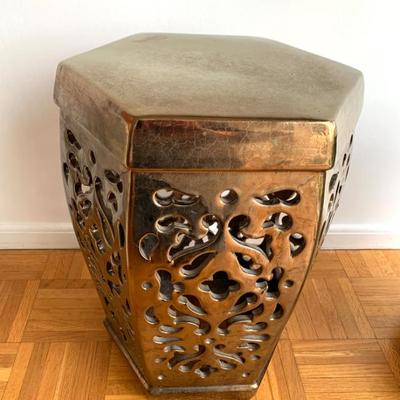 Sale Photo Thumbnail #42: Ceramic garden seat, ht. 18”