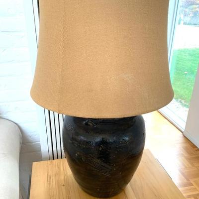 Sale Photo Thumbnail #58: Pottery Barn table lamp, ht. 29", incl/ shade