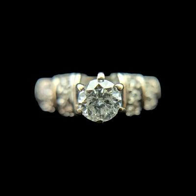 14K White Gold Diamond Ring, NAGL # 1211498