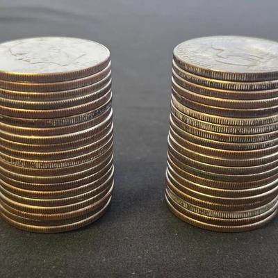 2 Rolls, 40 Total, Uncirculated Eisenhower Dollars