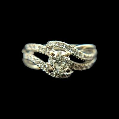 14K White Gold Diamond Ring, NAGL #1213892