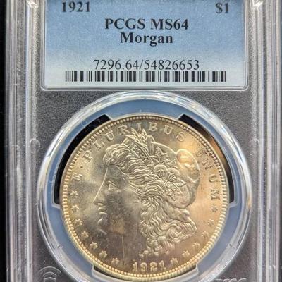 1921-P Morgan Dollar,  PCGS MS-64