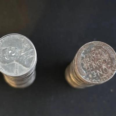 2 Rolls of Lincoln Steel Wheat Cents