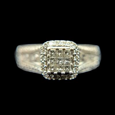 10K White Gold Diamond Ring, NAGL #1102694