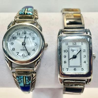 (2) Sterling Silver & Natural Stone Watches — Anasazi And Legacy 