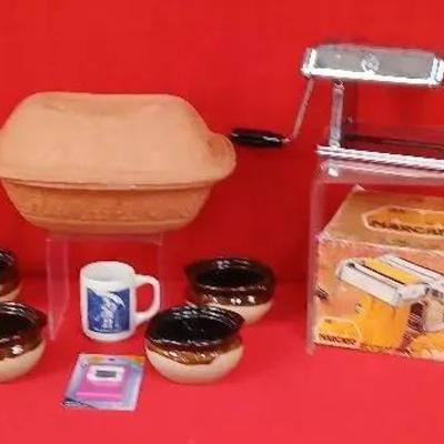 Marcato Pasta Maker / W Germany Clay Chicken Roaster and More